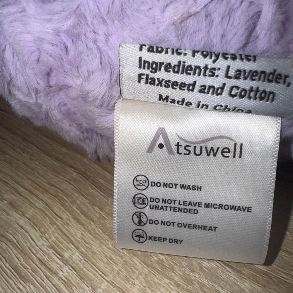 Atsuwell Sinus Mask Warm Cold Compress Dry Eyes‎ Migraines Purple Heart Lavender